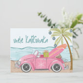 Mele Kalikimaka Merry Kerstbeach Surf Foto Feestdagenkaart (Staand voorkant)