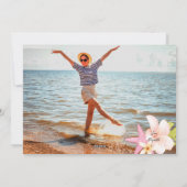 Mele Kalikimaka Merry Kerstbeach Surf Foto Feestdagenkaart (Achterkant)