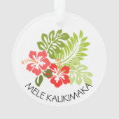Mele Kalikimaka Merry Kerstmis Hawaii Keepomwille Ornament (achterkant)