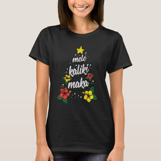 Mele Kalikimaka Merry Kerstmis Hawaii Summer Xmas T-shirt (Voorkant)