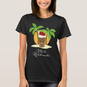 Mele Kalikimaka Merry Kerstmis Hawaiian Tiki T-shirt
