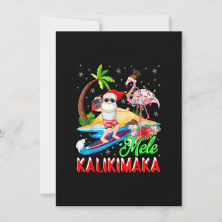 Mele Kalikimaka Merry Xmas Hawaiian Flamingo Santa Kaart