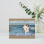 Mele Kalikimaka met Starfish Script Kerst Foto Briefkaart (Staand voorkant)