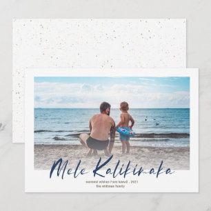 Mele Kalikimaka Minimale Kerstmarinefoto Feestdagenkaart