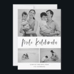 Mele Kalikimaka Modern Brush Feestdagenkaart<br><div class="desc">Deze elegante en stijlvolle fotokaart voor feestdagen is zeker dit jaar nog vrolijk! Het voorzien van een vreugdevol sentiment in borstelmanuscript met een inky textuur die "Mele Kalikimaka"zegt personaliseer de tekst op de bodem en de foto's met uw. Komt met een klassiek rood en zwart patroon op de rug voor...</div>