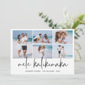 Mele Kalikimaka Modern Foto Collage Hawaiian Feestdagenkaart (Staand voorkant)