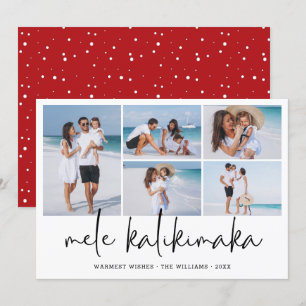 Mele Kalikimaka Modern Foto Collage Hawaiian Feestdagenkaart