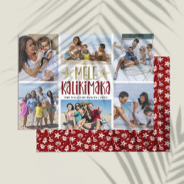 Mele Kalikimaka Modern Foto Collage Hawaiian Feestdagenkaart