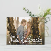Mele Kalikimaka Modern Foto Feestdagenkaart (Staand voorkant)