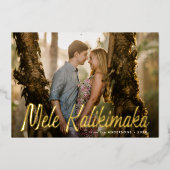 Mele Kalikimaka Modern Foto Folie Feestdagenkaart (Voorkant)