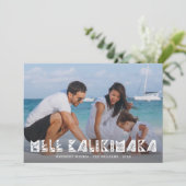 Mele Kalikimaka Modern Foto Hawaiian Feestdagenkaart (Staand voorkant)