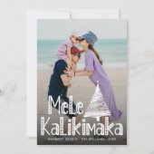 Mele Kalikimaka Modern Foto Hawaiian Feestdagenkaart (Voorkant)