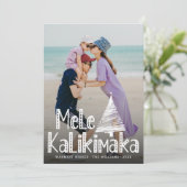Mele Kalikimaka Modern Foto Hawaiian Feestdagenkaart (Staand voorkant)