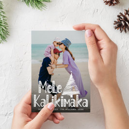 Mele Kalikimaka Modern Foto Hawaiian Feestdagenkaart