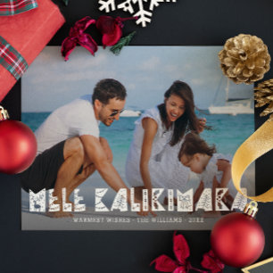 Mele Kalikimaka Modern Foto Hawaiian Feestdagenkaart