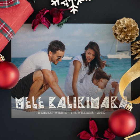 Mele Kalikimaka Modern Foto Hawaiian Feestdagenkaart