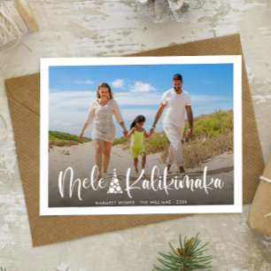 Mele Kalikimaka Modern Foto Hawaiian Holiday Briefkaart