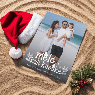 Mele Kalikimaka Modern Foto Hawaiian Holiday Feestdagenkaart