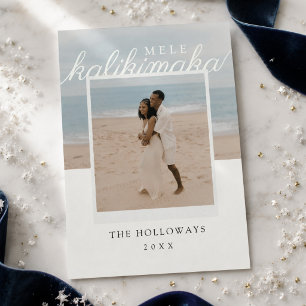 Mele Kalikimaka Modern Hawaiiaanse Kerst Foto Feestdagenkaart