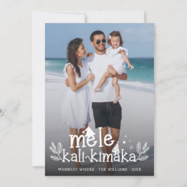 Mele Kalikimaka Modern Photo Hawaiian Holiday Card Feestdagenkaart