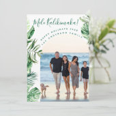 Mele Kalikimaka Moderne Chic Foto Boog Kerstmis Feestdagenkaart (Staand voorkant)