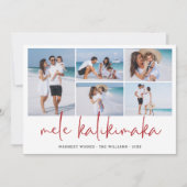 Mele Kalikimaka Moderne Foto Collage Hawaïaans  Feestdagenkaart (Voorkant)