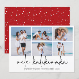 Mele Kalikimaka Moderne Fotocollage Hawaïaans Feestdagenkaart