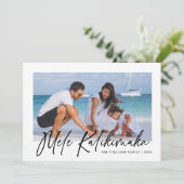 Mele Kalikimaka moderne fotocollage Hawaïaans Feestdagenkaart (Staand voorkant)