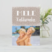 Mele Kalikimaka Moderne Kerst Foto Feestdagenkaart (Staand voorkant)