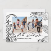 Mele Kalikimaka Moderne Twee Foto Kerstmis Feestdagenkaart (Voorkant)