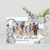 Mele Kalikimaka Moderne Twee Foto Kerstmis Feestdagenkaart (Staand voorkant)