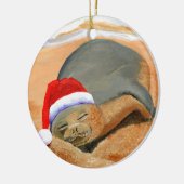 Mele Kalikimaka Monk Seal Keramisch Ornament (Links)