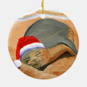 Mele Kalikimaka Monk Seal Keramisch Ornament (Achterkant)