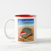 Mele Kalikimaka Monk Seal met Santa Hat Mok (Links)