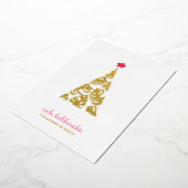 Mele Kalikimaka Monstera Leaf Hibiscus Folie Feestdagenkaart (Gedraaid)