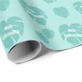 Mele Kalikimaka Monstera Leaf Vrolijk kerstfeest Cadeaupapier (Rol Hoek)