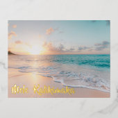 Mele Kalikimaka Mooi kerstgoud Folie Feestdagen Briefkaart (Voorkant)