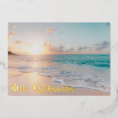 Mele Kalikimaka Mooi kerstgoud Folie Feestdagenkaart (Voorkant)