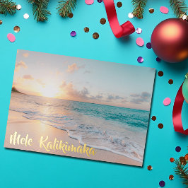 Mele Kalikimaka Mooi kerstgoud Folie Feestdagenkaart