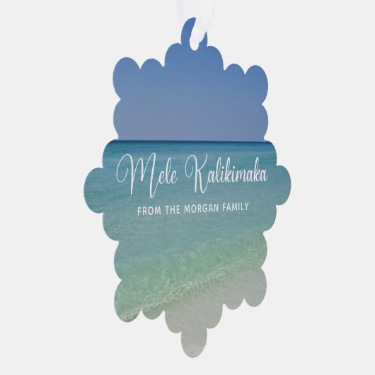 Mele Kalikimaka Mooie Custom Beach Kerstmis Ornament Kaart (Rechts)