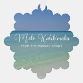 Mele Kalikimaka Mooie Custom Beach Kerstmis Ornament Kaart (Voorkant)