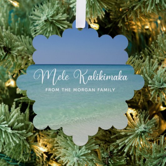 Mele Kalikimaka Mooie Custom Beach Kerstmis Ornament Kaart (Insitu (Drie))