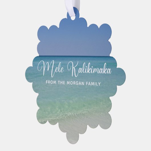 Mele Kalikimaka Mooie Custom Beach Kerstmis Ornament Kaart (Links)