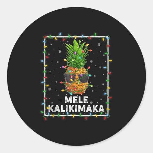 Mele Kalikimaka Ne Xmas Lights Hawaiian Christmas  Ronde Sticker (Voorkant)