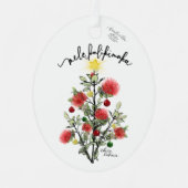 Mele Kalikimaka 'Ohi'a Lehua Metal Ornament (Voorkant)