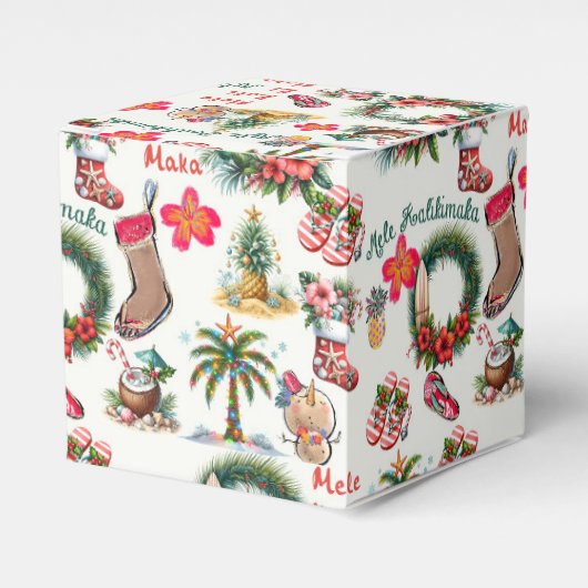 Mele Kalikimaka op het strand Bedankdoosjes (Voorkant Zijde)