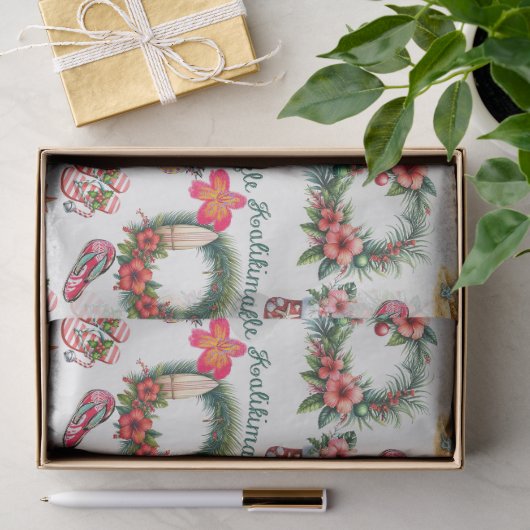 Mele Kalikimaka op het strand Tissuepapier (Geschenk)