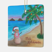 Mele Kalikimaka ornament, Hawaiian Holiday Sandman Keramisch Ornament (Links)