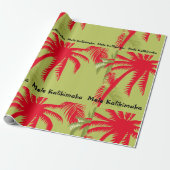 Mele Kalikimaka Palm Tree Cadeaupapier (Uitgerold)