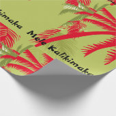 Mele Kalikimaka Palm Tree Cadeaupapier (Hoek)